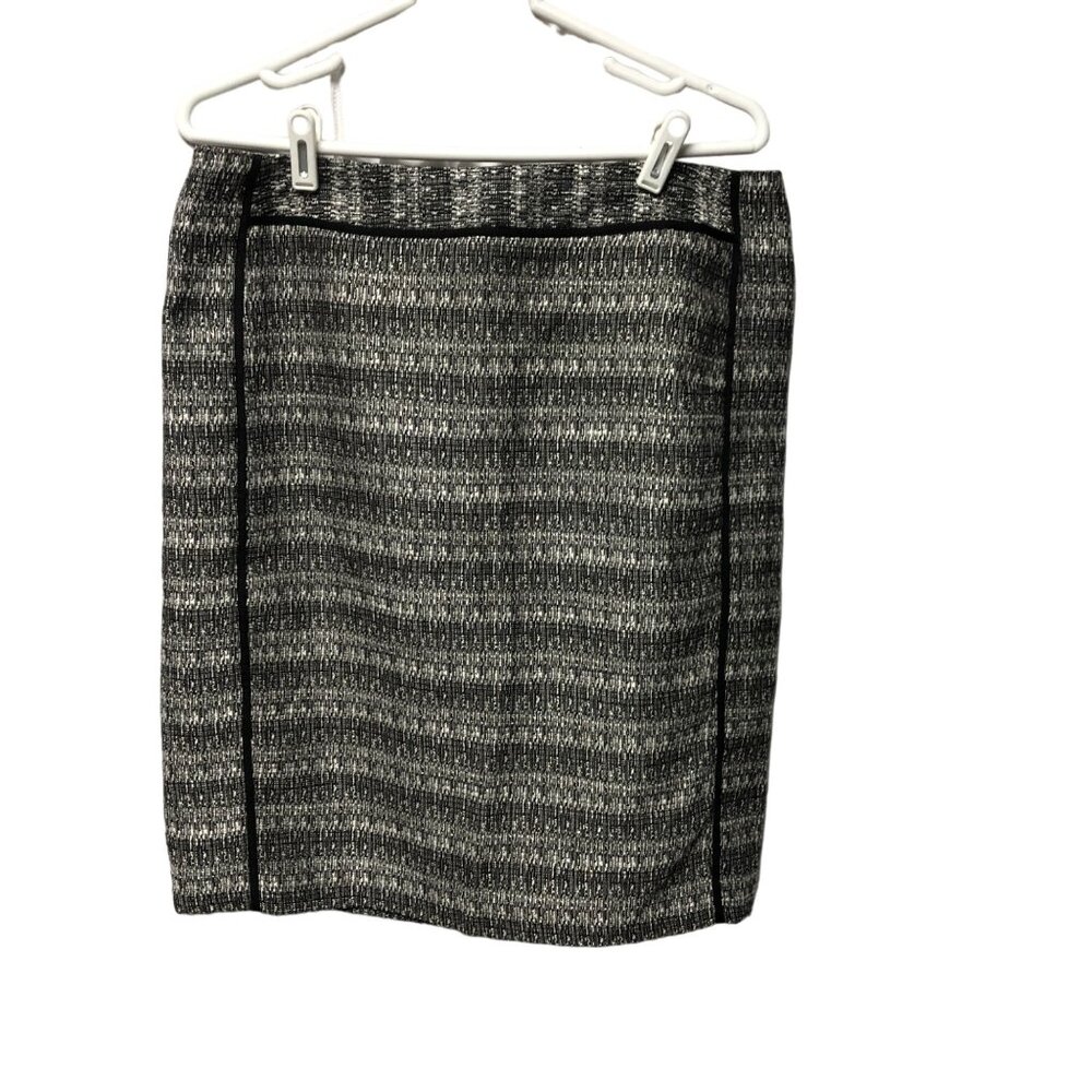 Liz Claiborne Pencil Skirt Womens Sz 12 Black White Straight Office Classic